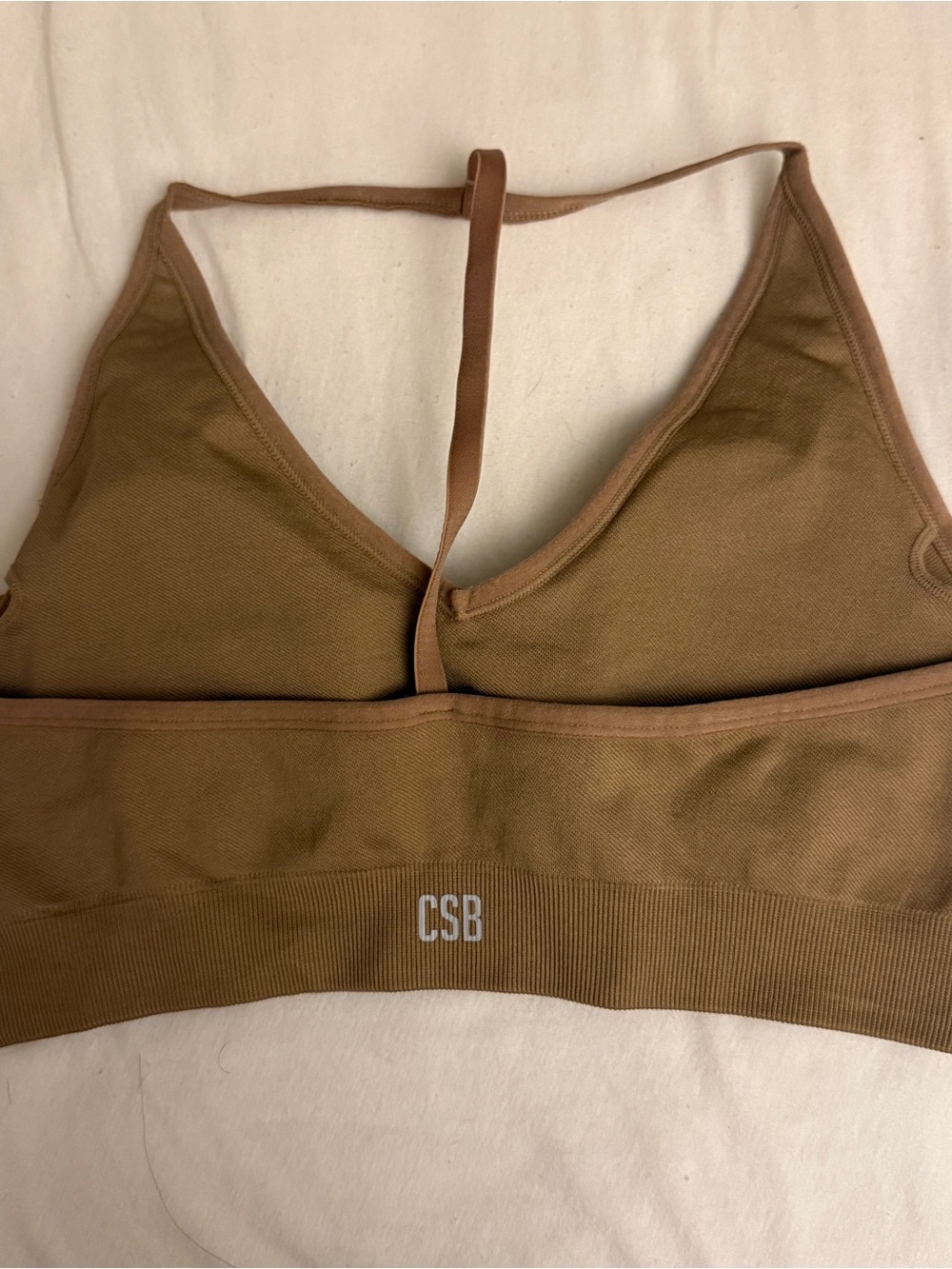Crop Shop Boutique tan sports bra